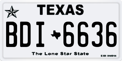 TX license plate BDI6636