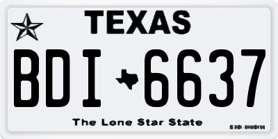 TX license plate BDI6637