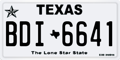TX license plate BDI6641