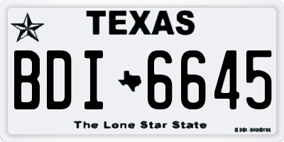 TX license plate BDI6645