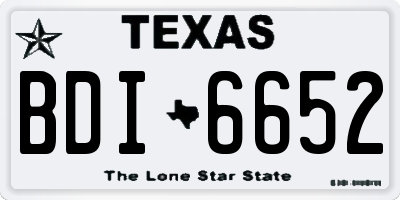 TX license plate BDI6652