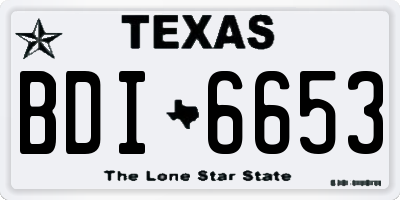 TX license plate BDI6653