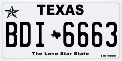 TX license plate BDI6663