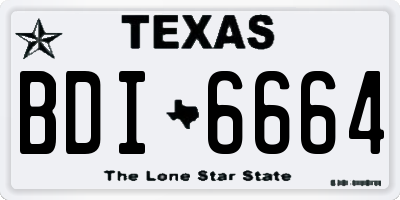 TX license plate BDI6664
