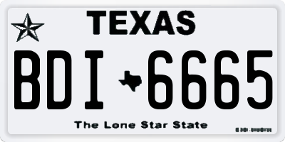 TX license plate BDI6665