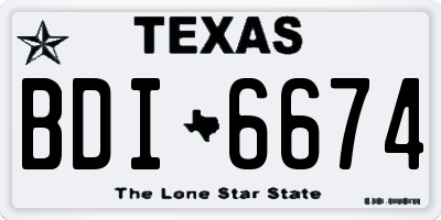 TX license plate BDI6674