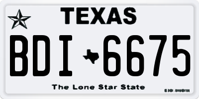 TX license plate BDI6675