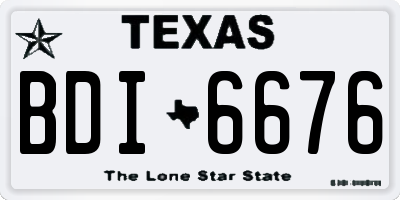 TX license plate BDI6676