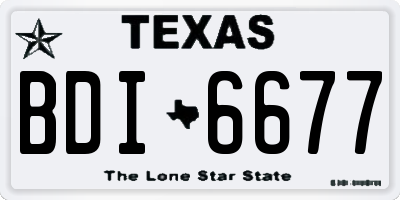 TX license plate BDI6677