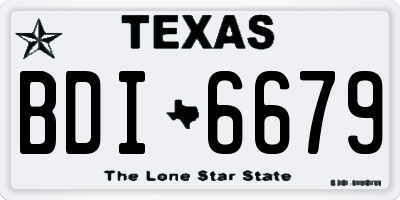 TX license plate BDI6679