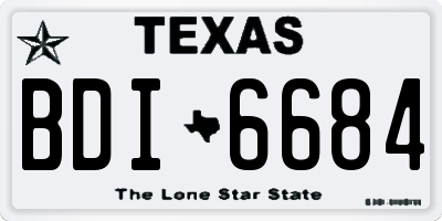 TX license plate BDI6684