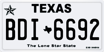 TX license plate BDI6692