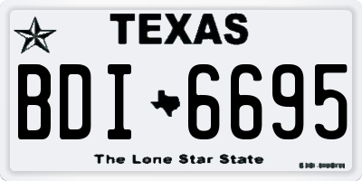 TX license plate BDI6695