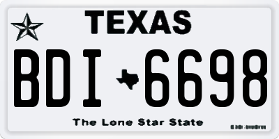 TX license plate BDI6698