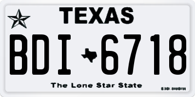 TX license plate BDI6718