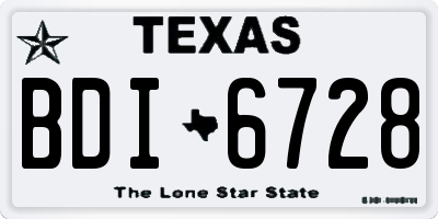 TX license plate BDI6728