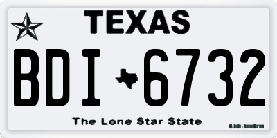 TX license plate BDI6732