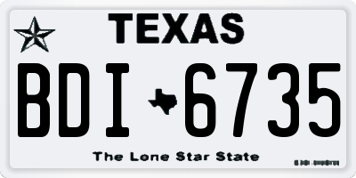 TX license plate BDI6735
