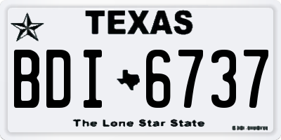 TX license plate BDI6737