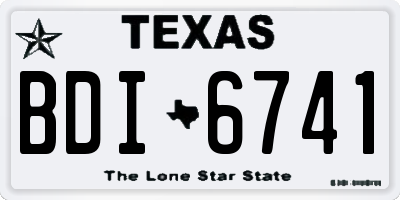 TX license plate BDI6741