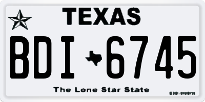 TX license plate BDI6745