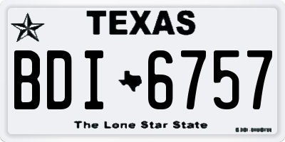 TX license plate BDI6757