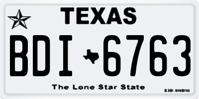 TX license plate BDI6763