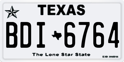 TX license plate BDI6764