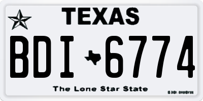 TX license plate BDI6774