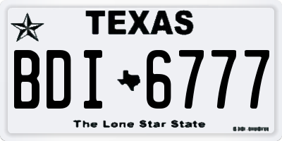 TX license plate BDI6777