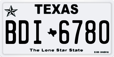 TX license plate BDI6780