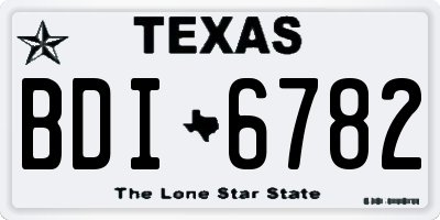 TX license plate BDI6782