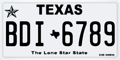 TX license plate BDI6789