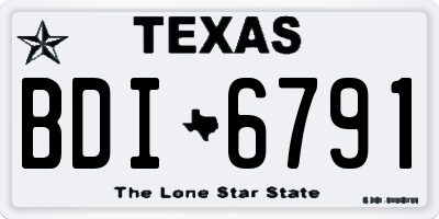 TX license plate BDI6791