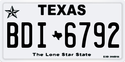 TX license plate BDI6792