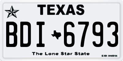 TX license plate BDI6793