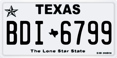 TX license plate BDI6799