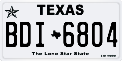 TX license plate BDI6804