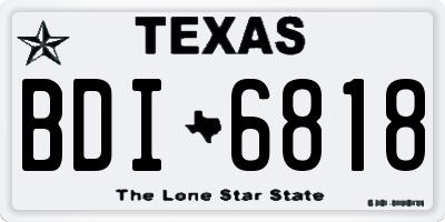 TX license plate BDI6818