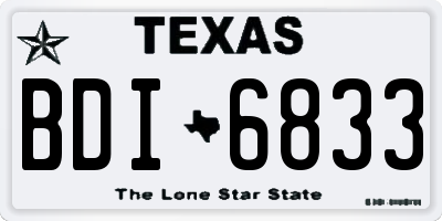 TX license plate BDI6833