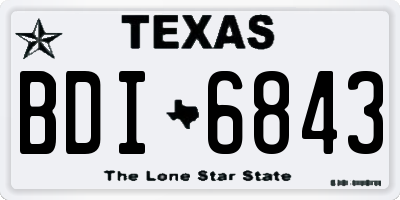 TX license plate BDI6843