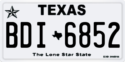 TX license plate BDI6852