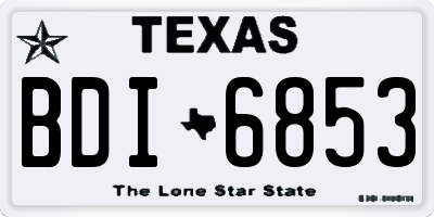 TX license plate BDI6853