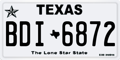 TX license plate BDI6872