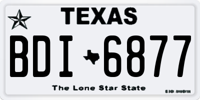 TX license plate BDI6877