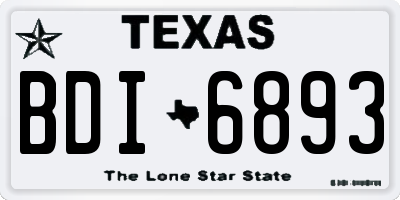 TX license plate BDI6893