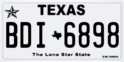 TX license plate BDI6898
