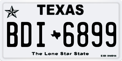 TX license plate BDI6899