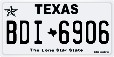 TX license plate BDI6906