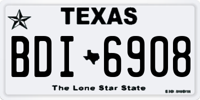 TX license plate BDI6908